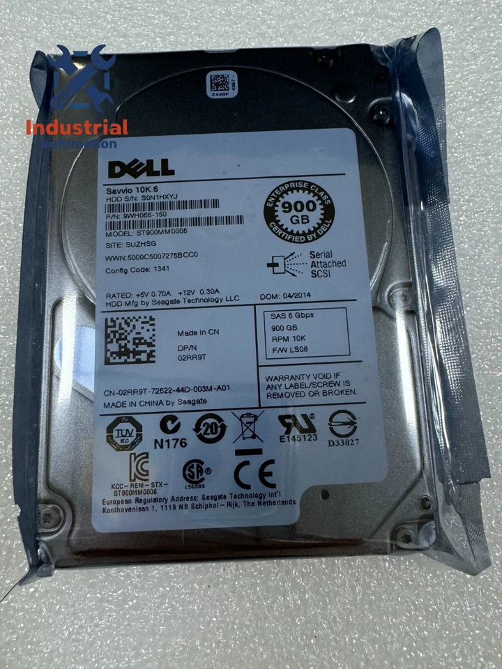 New Dell 2RR9T 02RR9T 900GB 10K 6Gb/s 64MB Cache 2.5" SAS Hard Drive ST900MM0006 - Image 1 of 4
