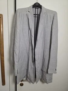 GIULIANO FUJIWARA MEN'S LONG COAT. SIZE 52. MADE IN ITALY. WOOL, SILK & LINEN. - Picture 1 of 10