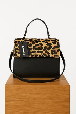 Nuevo con etiquetas Cartera Bandolera Dune London Cuero Leopardo Pelo de becerro Asa Superior Foto 1 de 4