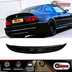 BMW 3 Series M3 E46 CSL Bootlid Style Gloss Black Rear Spoiler Drift Wing Lip - Picture 1 of 10