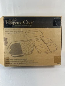 PAMPERED CHEF 6 Piece Set Cool & Serve Square Tray #2292 NEW Open Box - Picture 1 of 7