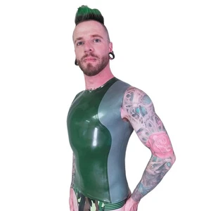 Herren Latex Rubber "Atom" T-Shirt HANDMADE by Rubberpigs in UK gay fetisch - Bild 1 von 1