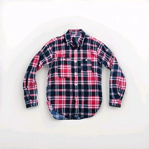 Engineered Garment Red Overcheck Cotton Corduroy Field Shirt S Made In USA - Picture 1 of 3