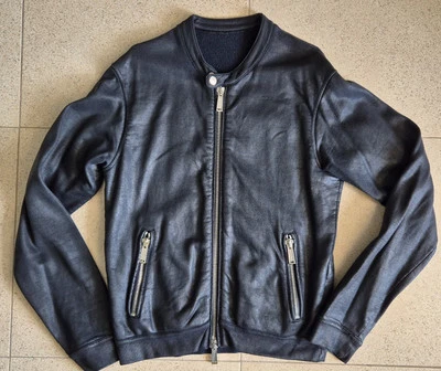 Dsquared2 Mens Biker Jacket Coated Waxed Effect Leather - Imagen 1 de 4