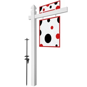 72" x 36" Real Estate Yard Sign Post with 2 Cap Options - Vinyl PVC - White - Picture 1 of 7