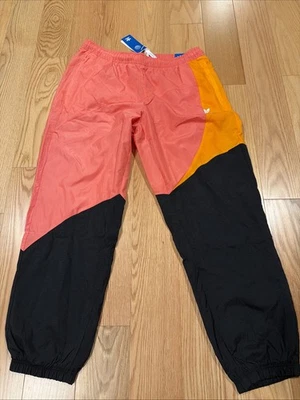 阿迪达斯 Originals Colorblock 运动裤黑色/粉色/橙色 HC4502 男式 XL 全新带标签 — 第 1/4 张图片