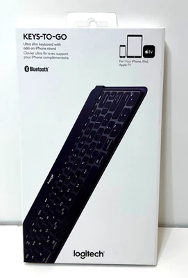 Logitech Keys-to-Go Ultra Slim Black Keyboard with iPhone Stand In Box, Open box - Image 1 of 4