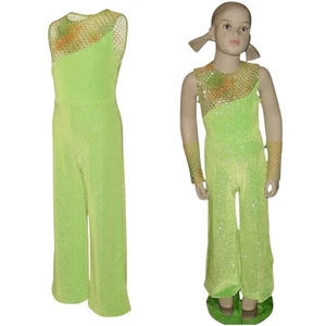 Lot of 10 Funky Town Child S Dance Costume Glitter Leotard & Long Pants w/Mitts - Picture 1 of 8