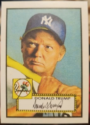 🎩 RARE 2024 DONALD TRUMP 1952 Topps Custom President Baseball Rookie Card 🎩 - Image 1 of 2