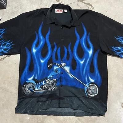 Camisa de motociclista Malibu Dreams Flame para hombre XL Foto 1 de 4
