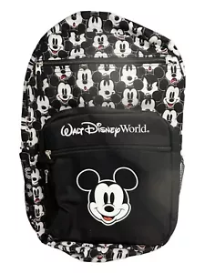 Walt Disney World Parks Backpack - Mickey Mouse Faces - Black/White VGC - Picture 1 of 9