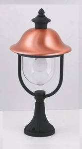 TYRELL PALETTO LAMPADA LANTERNA DA TERRA ESTERNA IN ALLUMINIO NERO-RAME 40 WATT - Foto 1 di 1