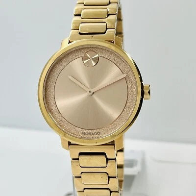Reloj suizo 34 mm Movado para mujer BOLD oro rosa azúcar acero inoxidable 3600503 Foto 1 de 4