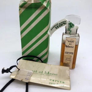 VINTAGE 1970's Carven Vert et Blanc Parfum Perfume 1/2 oz 15ml - Picture 1 of 3