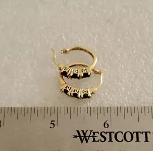 Vintage Sterling Silver Gold Vermeil Cubic Earrings - Picture 1 of 5