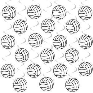 Volleyball Party Hanging Swirls Volleyball Birthday Party Decoration 20pcs Vo... - Picture 1 of 8