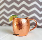 Copper Moscow Mule Hammered Round Handle Handmade Mug Metal Shiner Gift Item