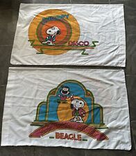 2 Disco Snoopy Pillowcase Peanuts Double Sided Standard Saturday Night Vtg 70s