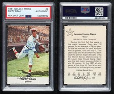 1961 Golden Press Hall of Fame Dizzy Dean #8 PSA Authentic PSA/DNA Cert Auto HOF