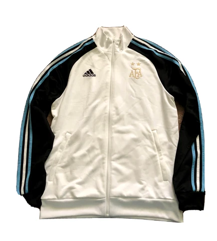 adidas Argentina Soccer AFA 3 Stripe Track Jacket Mens M White HF3955 Cover