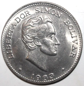 Colombian 50 Centavos Coin 1963 KM# 217 Colombia Simon Bolivar Fifty - Picture 1 of 2