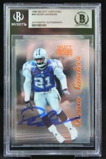 1996 Select Certified #48 Deion Sanders Dallas Cowboys Autograph Beckett Auth