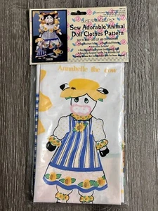 Just For Keeps Pattern Sew Adorable Animal Doll Clothes Annabelle The Cow 1993 - Afbeelding 1 van 17