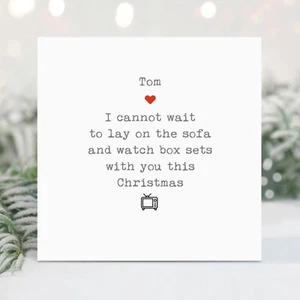 Handmade Personalised Funny Christmas Card Boyfriend Girlfriend Xmas Box Sets - Picture 1 of 3