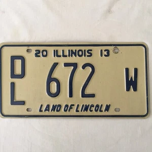 Illinois License Plate, LAND OF LINCOLN DL 672 W Collectible Man Cave 2016. - Picture 1 of 1