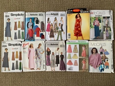Simplicity McCalls Butterick Sewing Patterns Dresses Skirts Pajamas Clothes - Image 1 of 4