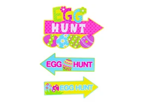 Juego de letreros de 3 piezas de caza de huevos de Pascua - Imagen 1 de 4