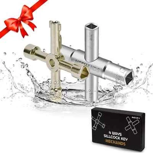 Water Key 2Pcs – Steel Water Shut off Tool 1/4“, 9/32”, 5/16”, & 11/32” - Picture 1 of 6