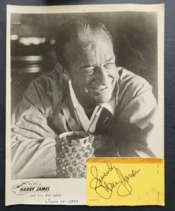 Autógrafo firmado de 8 x 10 de Harry James foto - Imagen 1 de 5