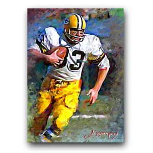 Jim Grabowski Art Card Limited 19/50 Edward Vela Signed (Green Bay Packers) - Picture 1 of 2