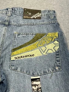 SouthPole Jeans Denim Baggy Shorts Herren Gr. 34 Hip Hop bestickt 90er - Bild 1 von 19