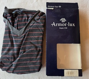 Tee shirt manches courtes gris rayé taille 4 marque Armor-Lux (vt) - Imagen 1 de 4