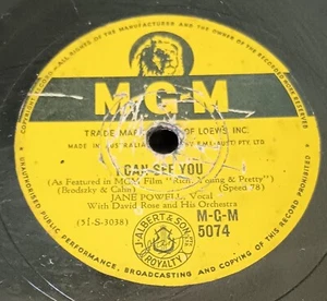 Jane Powell – I Can See You / Wonder Why - 1951 78rpm 10" G+ - Picture 1 of 2