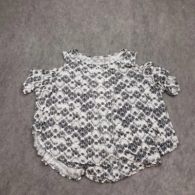 Camisa Free People Mujer Pequeña Negra Blanca Hombro Frío Top Fluido Damas * Foto 1 de 4