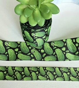 3/8, 5/8, 7/8 & 1.5 (1YD) Pickle Ribbon Dill Pickle Cucumbers Kosher Pickle - Picture 1 of 1