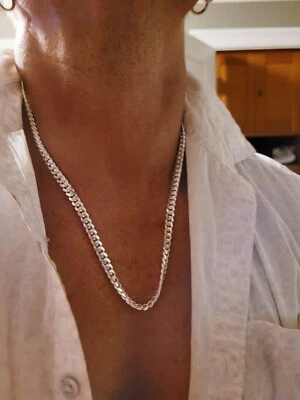 6.3MM Solid 925 Sterling Silver Men's Italian MIAMI CUBAN Chain Made in Italy - Image 1 of 4