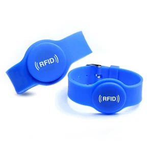 2 Stück RFID NFC Silikon Armband 13,56 MHZ Smart IC Card Bracelet Wasserdicht Blau - Bild 1 von 6