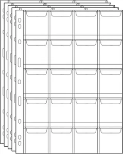 Onkel Paul Münzsammelseiten 5 Blatt 20 Taschen Standard 9 Loch Münzfach - Bild 1 von 12