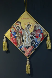 "Escudo Bordado Epigonación Ortodoxa palitsa ""La Resurrección de Cristo"" - Imagen 1 de 1