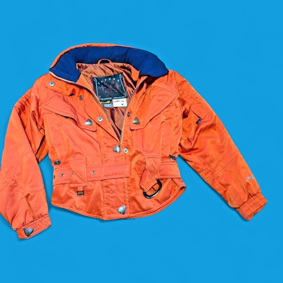 Chaqueta de esquí vintage SPYDER AÑOS 80 naranja colorblock moto de nieve invierno abrigo para mujer 4 Foto 1 de 4