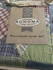 KOHL'S SONOMA CANDY PATCHWORK FULL / QUEEN DUVET SET NEW FARM HOUSE - Picture 1 of 2