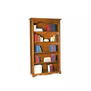 Shelf Library Filing Art Povera 5 Shelves Walnut Dark Classic - Picture 1 of 5