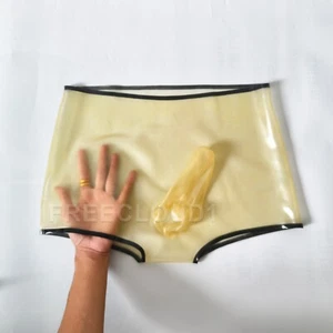 Latex Shorts Penis Sheath Transparent Rubber Boxer Underwear Clubwear Fetish - Picture 1 of 6