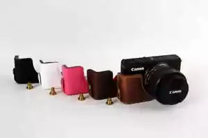 PU Leather Camera Half case Bag Grip for Canon Eos m10 M100/M200 M3 M6Ⅱ - Picture 1 of 10
