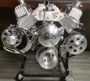 Kit serpentina de bloque pequeño Chevy dirección asistida SBC 283 327 350 con 8 cinturones de costillas - Imagen 1 de 8