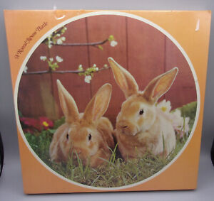 Vintage 1976 Eaton Treasure Collection Round 500pc  Jigsaw Puzzle - Rabbits NEW